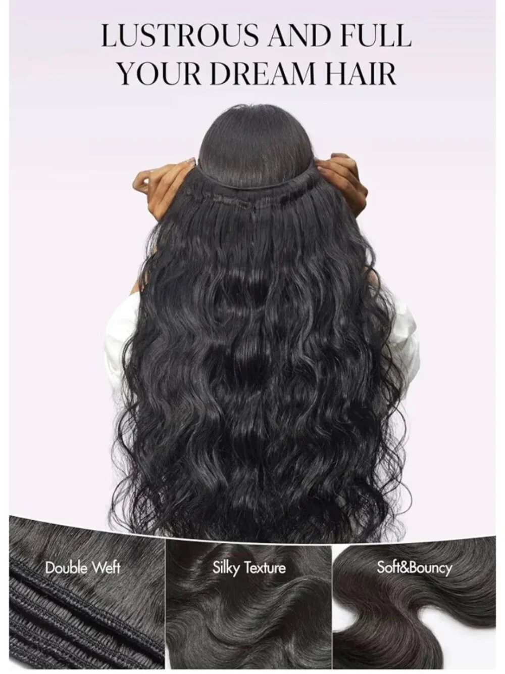 100% Human Hair Body Wave Bundles - 2 Luxurious & Natural Bundles 16'' & 18''